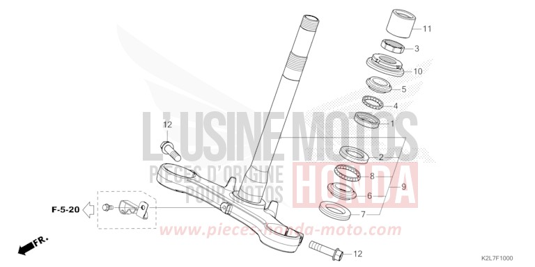 TIGE DE DIRECTION von ADV 350 MAT CARNELIAN RED METALLIC (R384) von 2023